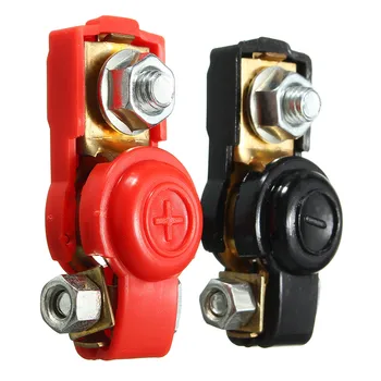 

Newest 6/12/24V Adjustable Auto Car Positive Negative Car Battery Terminal Clamp Clips Connector With Lift Up Protection Cover