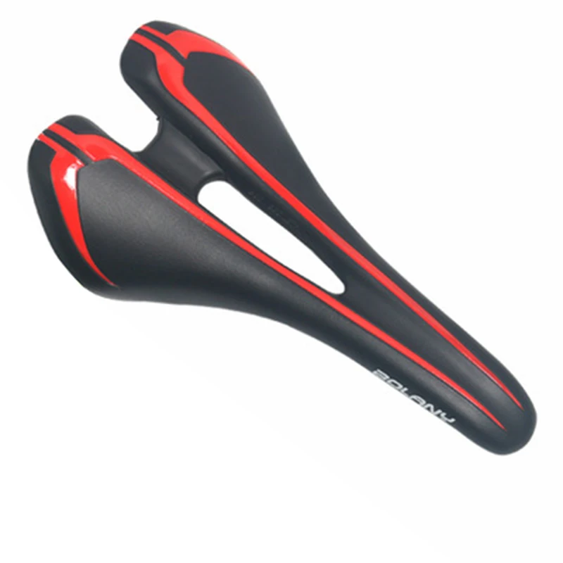 HOT-BOLANY Breathable Light Road Bicycle Saddle Leather Red Front Seat Mat Bike Comfortable MTB Cycling | Спорт и развлечения