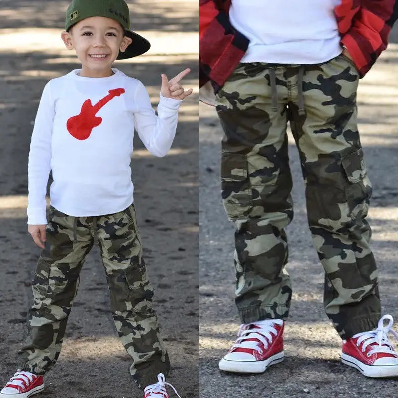 

Pudcoco Boy Pant 2Y-7Y US Cool Kids Boys Casual Bottoms Army Military Camouflage Sports Trousers Pants