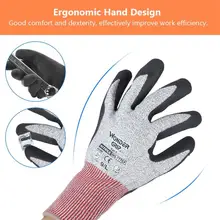 Пять уровней порезные защитные перчатки масло и износостойкость Топ механические защитные рабочие перчатки эргономичный дизайн руки