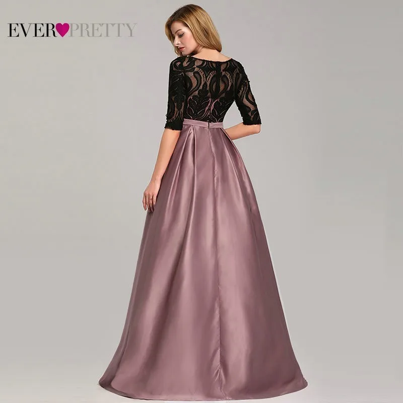Tanie Kontrastowe kolorowe suknie wieczorowe Ever Pretty EP07866 2019 line O Neck imperium opaska dziecięca eleganckie seksowne sukienki na przyjęcie Robe De Soiree