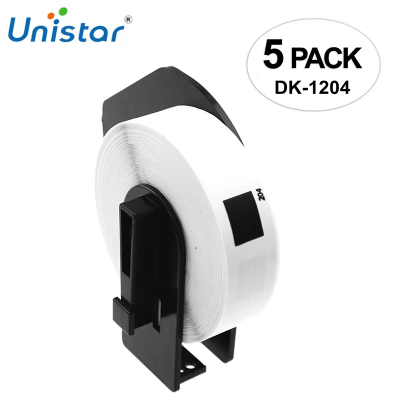 Unistar 5rolls DK 11204 совместимый для брата DK1204 Адрес Этикетка 29 мм X 90 мм с постоянным картридж для принтера QL570 QL1050