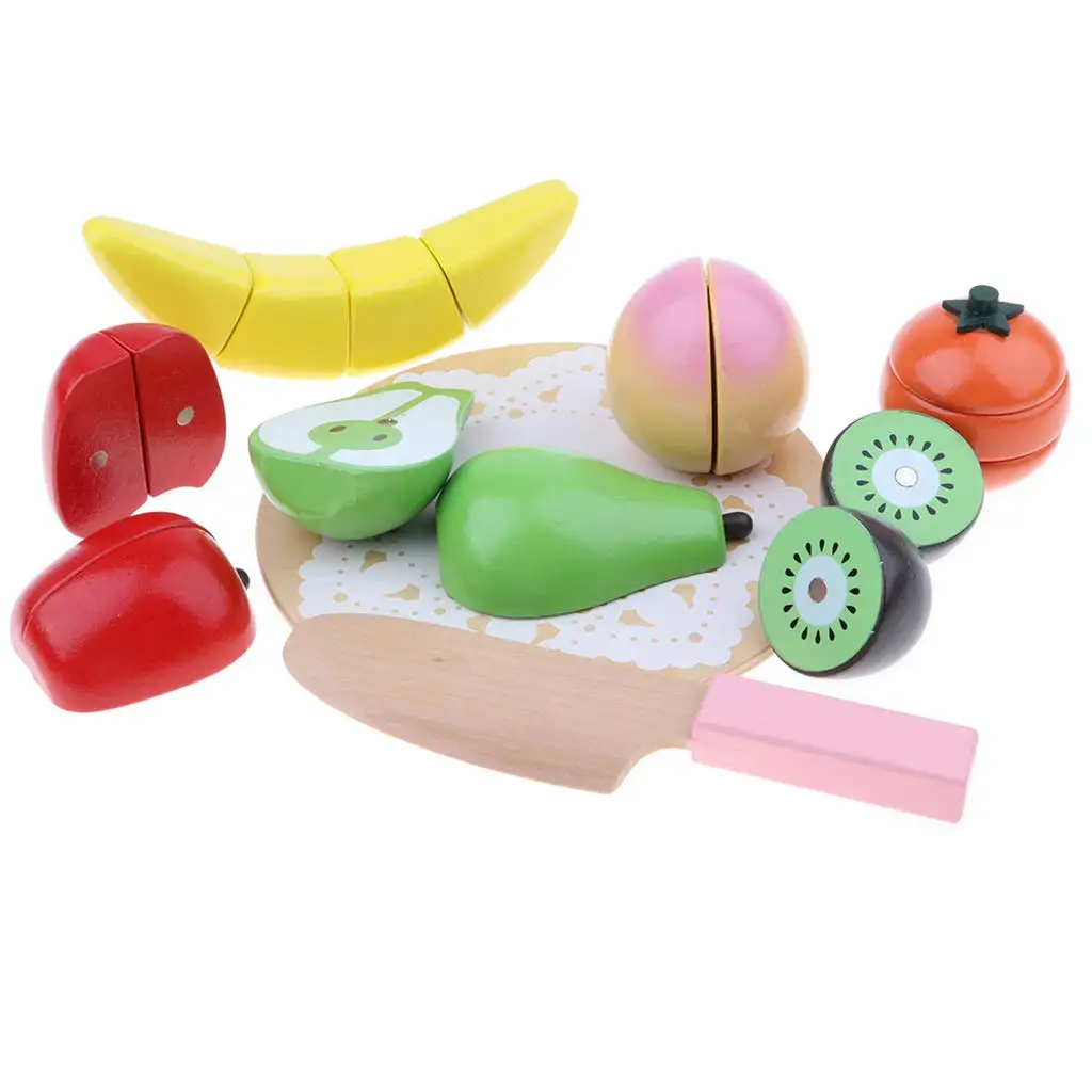 8 шт Магнитные деревянные миниатюры еда, фрукты игрушечный миксер играть ролевая игра Развивающие игрушки для Для детей малыша