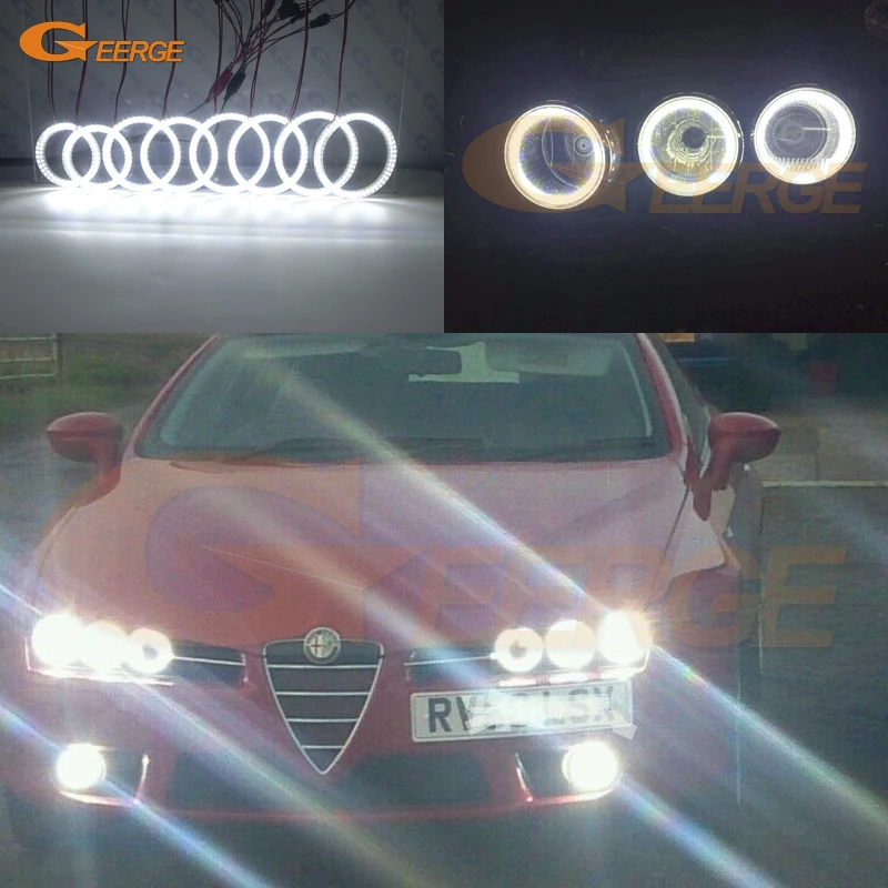  For Alfa Romeo Brera Spider 2005 2006 2007 2008 2009 2010 Excellent 8 pcs rings Super bright 3528 S - 32986455184