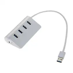 Высокая скорость 4 порты USB 3,0 концентратор алюминий USB Мощность Splitter зарядное устройство адаптер с 28 см кабель для Macbook Air портативных ПК