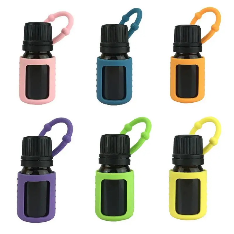 

1pc Silicone Essential Oil case 15ml 10ml 5ml Bottle Protector Protective Cover Random Color For Travel Accessories Organizer