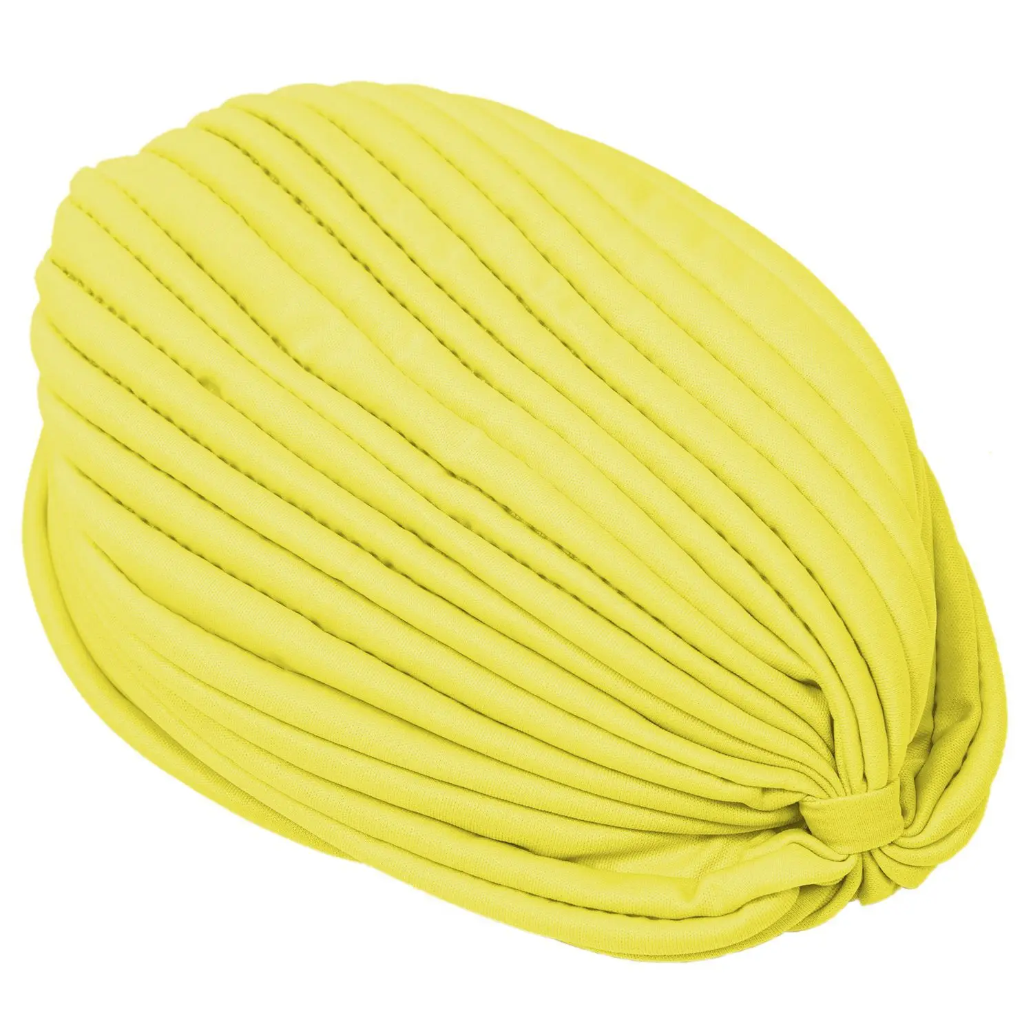 

Super sell-Women Wrap Hat Stretchy Turban Head Band Yoga Hat Cap yellow