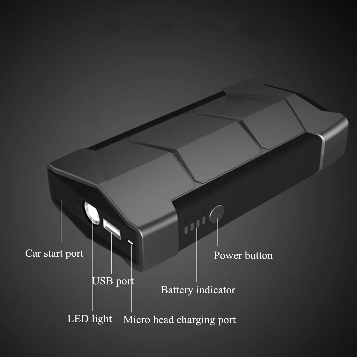 68800mAh Mini Portable 12V Car Battery Jump Starter Auto Jumper Engine Power Bank Starting Up With Smart Clip Data Line with bag