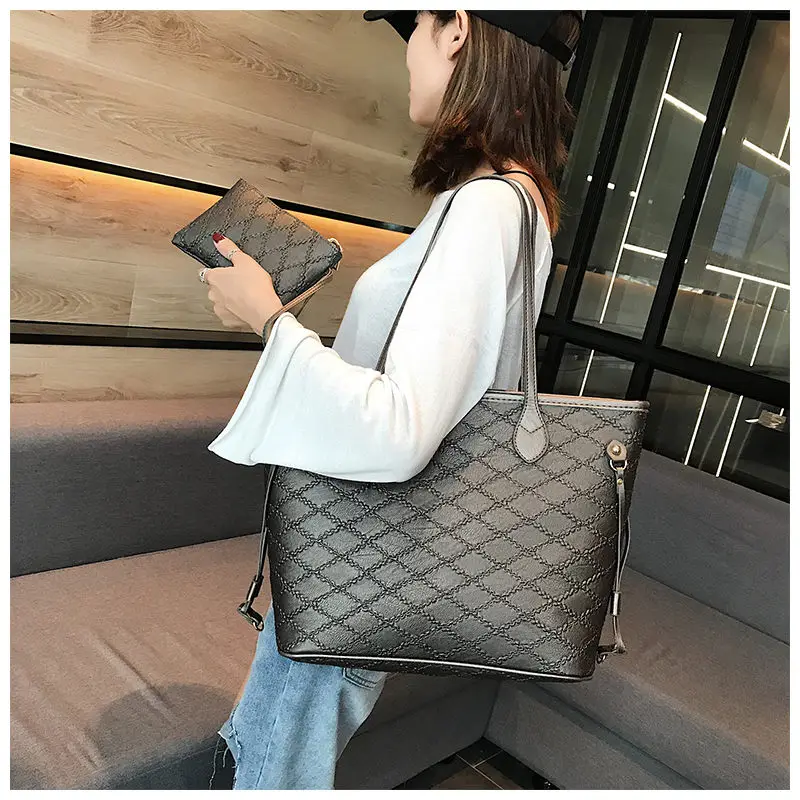 

Brand Women Handbags Casual Tote Shoulder Bags for Women 2pcs Handbags and Purse Female High Quality Design Large Capacity Bolsa