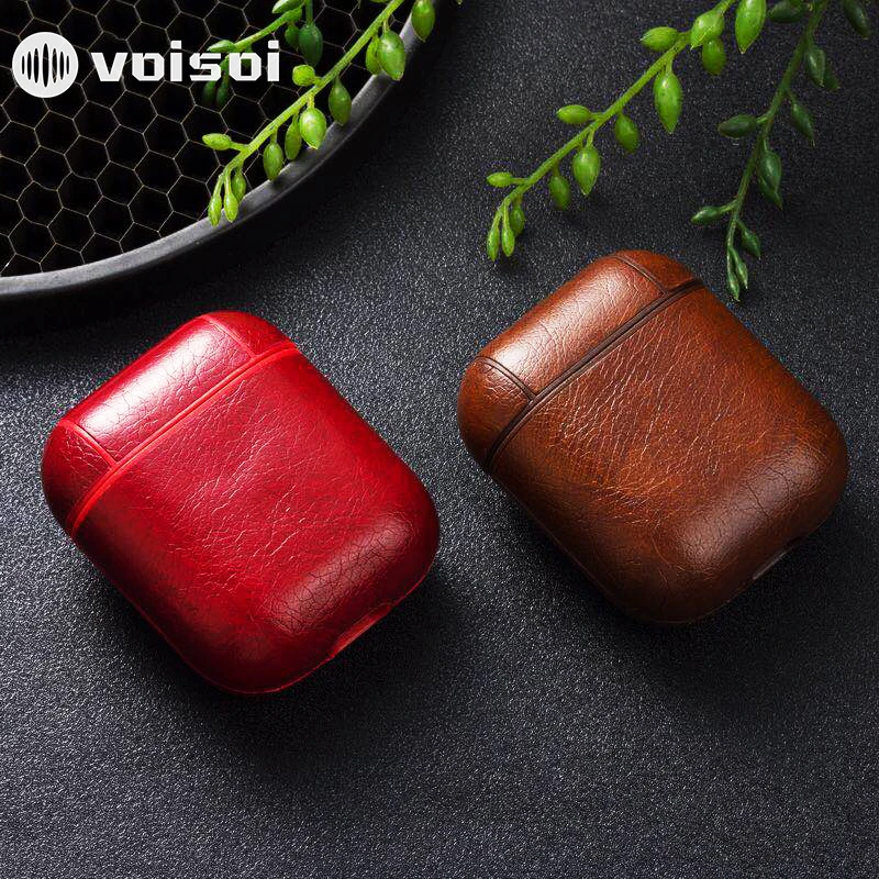 For AirPods Genuine Leather Shock Proof Protective Case Sleeve Skin Cover With Metal Buckle Wireless Headphone Charging Box | Электроника