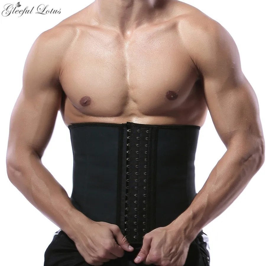 

Men Body Shaper Slimming Belt Corset Latex Modeling Strap Shapewear Weight Loss Tummy Tuck Belly Fat Burning Belt Steel Bones