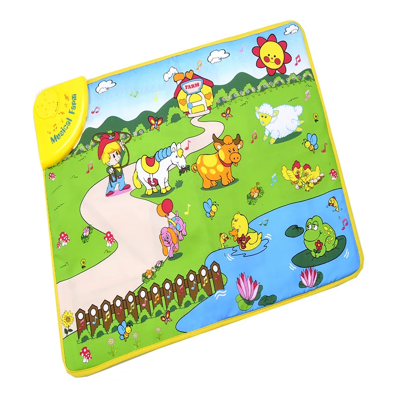 F Funny Farm Music Mat Game Carpet for Baby Crawling Power By 2x AA Battery Kids Rug Developing Children DropShipping | Дом и сад