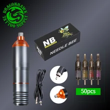 Профессиональная татуировочная машина с 50 шт. картриджем, набор игл из алюминиевого сплава, мотор 12000 об./мин, Вращающаяся ручка