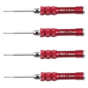 

4pcs HSS Red Handle Hex Screwdriver Tool Set for RC Helicopter Drone Aircraft Model Metal Repair Tools