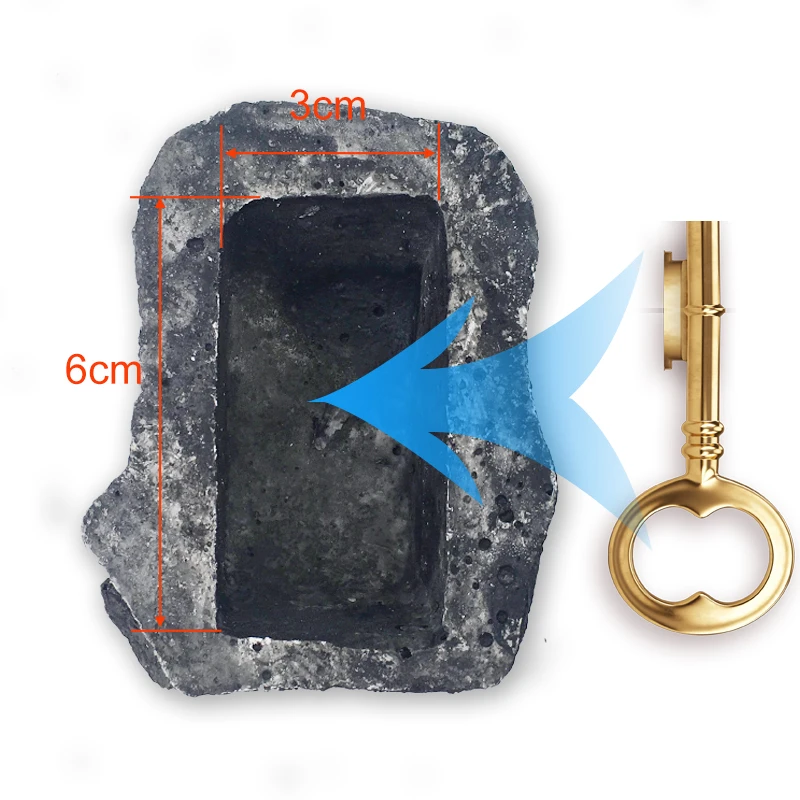 Открытый сад ключ ящик рок скрытый в каменной безопасности безопасное хранение скрытие Прямая