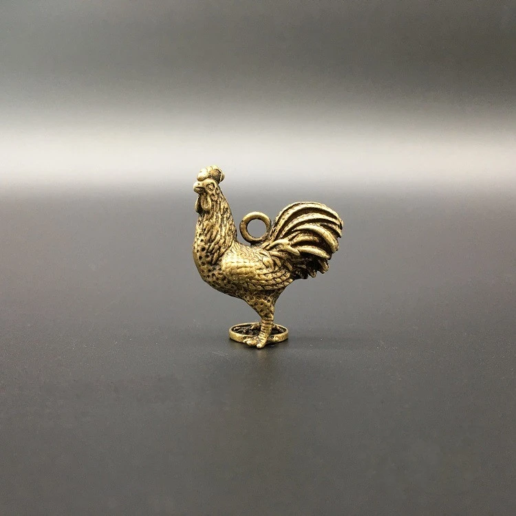 

Collectable Chinese Brass Carved Animal Zodiac Chicken Exquisite Small Pendant Statues