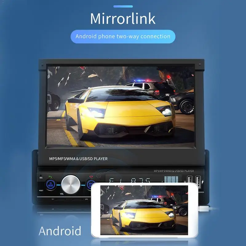 7 &quot1 DIN сенсорный экран автомобильный MP5 плеер GPS Sat NAV Bluetooth стерео Выдвижная радио