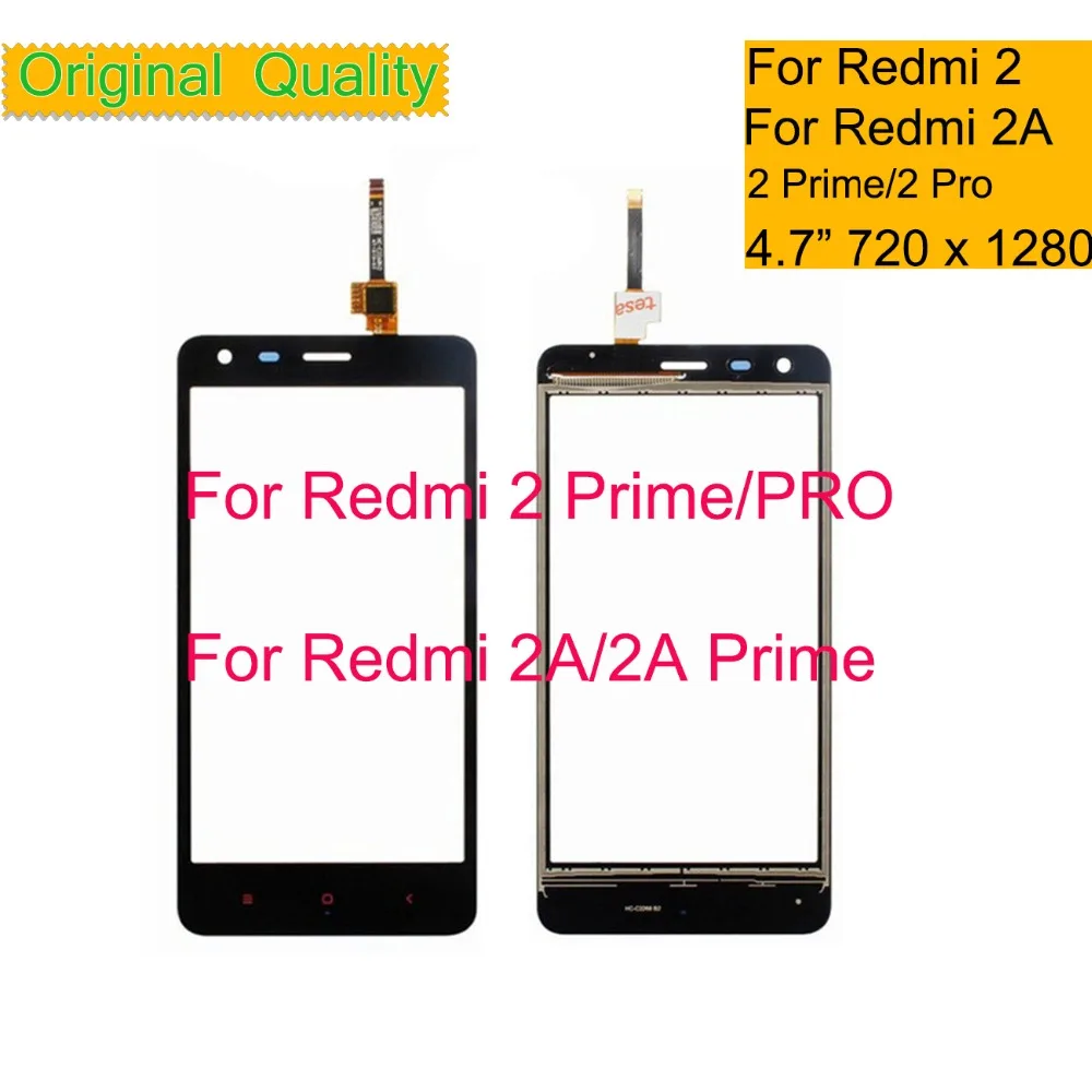 

10Pcs/lot For Xiaomi Redmi 2 2A PRIME PRO Touch Screen Digitizer Touch Panel Sensor Front Outer Glass Redmi2 Touchscreen NO LCD