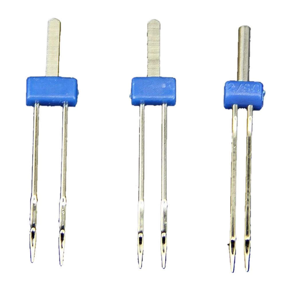 

CNIM Hot 3 x Double Twin Needles Pins Sewing Machine Size 2.0/90,3.0/90,4.0/90 Set(Blue)