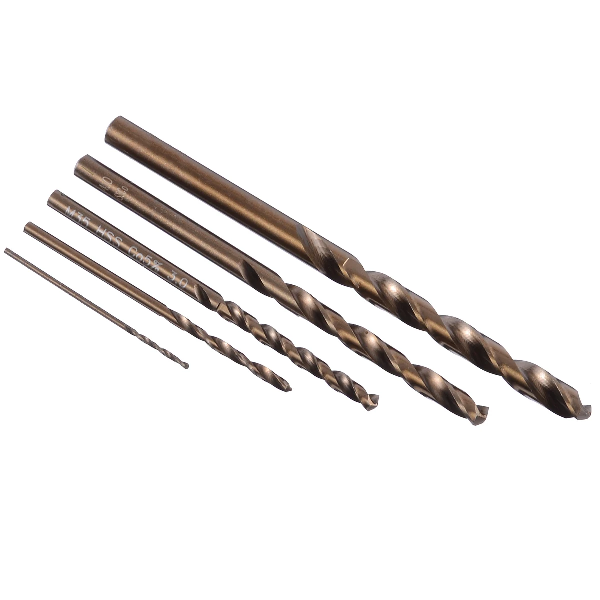 5pcs New High Speed Steel Drill Bit M35 Cobalt Straight Shank Twist Drilling Bits 1mm 2mm 3mm 4mm 5mm For Electric Drills