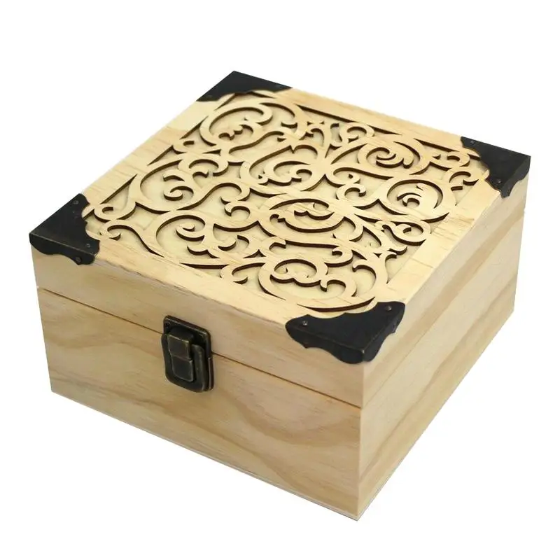 

25 Slot Essential Oil Bottle Wooden Storage Box Wood Aromatherapy Organizer Classical Carving Process Essential Oil Storage Box