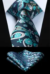 Новый Пейсли мужской галстук зеленый шелка галстук платок комплект TP827W8S вечерние свадебные классические модные платок галстук