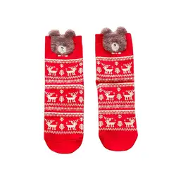 Рождественские хлопковые носки для женщин, повседневные спортивные дышащие одноцветные носки, красные, Harajuku, милые, каваи, забавные