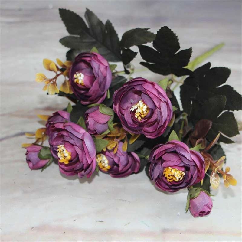 

Artificial Flowers Camellia Floral Bouquet for Wedding Party Home Decor fake flower office store home decoration