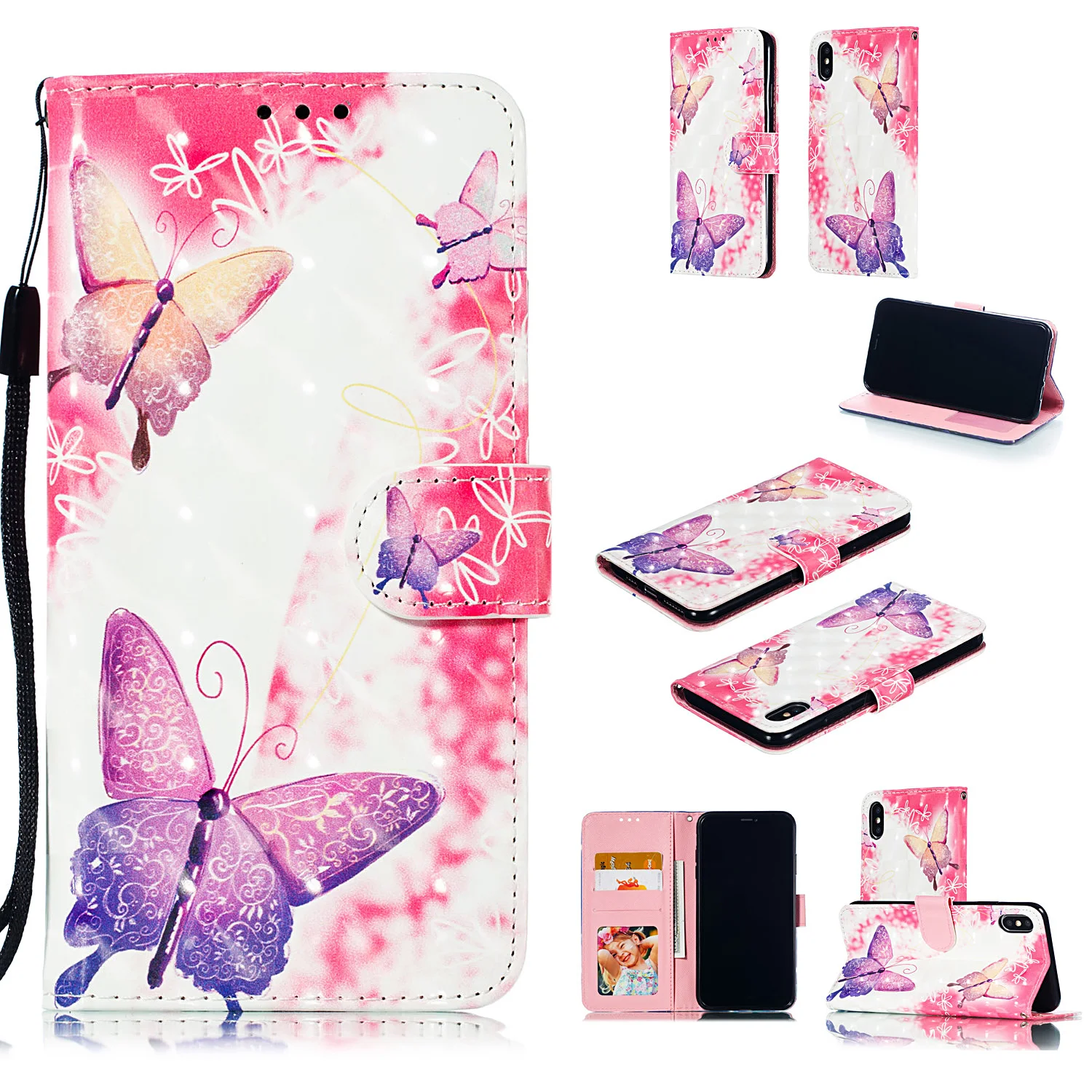 

KISSCASE Fashion Leather Flip Case For iPhone X XR XS Max 6 6S 7 8 Plus Wallet Stand Cover For iPhone 6 6S 7 8 Plus 3D Funda