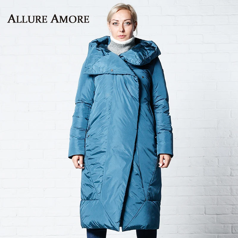 Winter Jackets Women New Women's Parka Female Long Jacket hooded Woman Coat Puffer 2019 Winter Coats With Belt AllureAmore