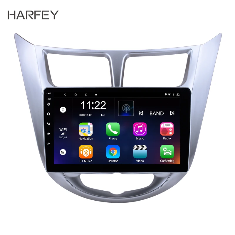 

Harfey 2Din Android 10.0 9" Multimedia Player for Hyundai Verna 2011 2012 2013 Car Radio GPS Head Unit SWC Wifi-OBDII MP4 Player