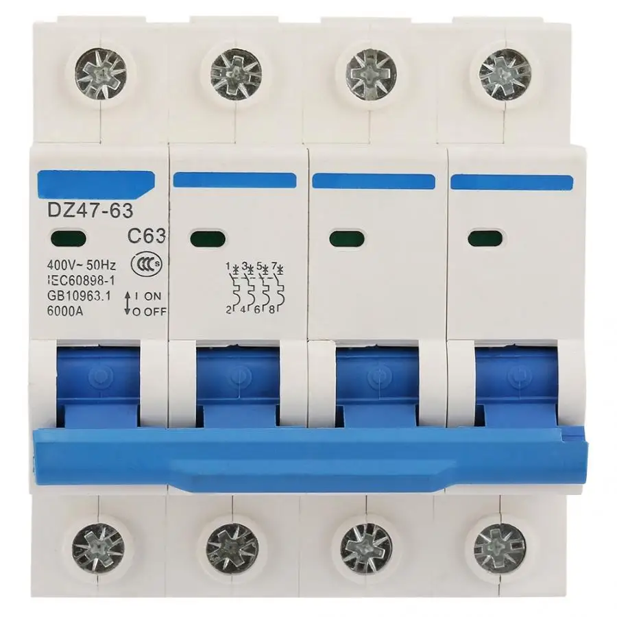 

voltage relay Leakage Protection DZ47-63 4P Residual Current Circuit Breaker 400V/63A Air Switch residual circuit breaker.