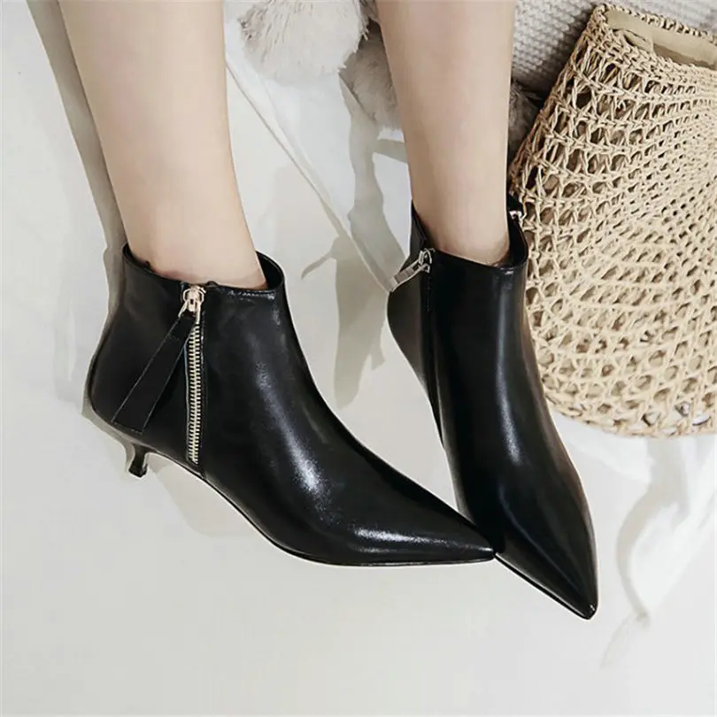Superior black3 Bajo Talón Botas De black2 Bombas Vaca Beige1 Tobillo Punta Casuales Zapatos Cuero beige3 white2 Mujeres black1 Boda Fiesta Moda La Alta qIx7ngW