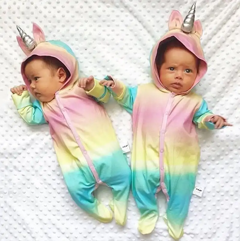 Hooded Baby Clothes Muti Colorful Hooded Costume Unicorn Baby