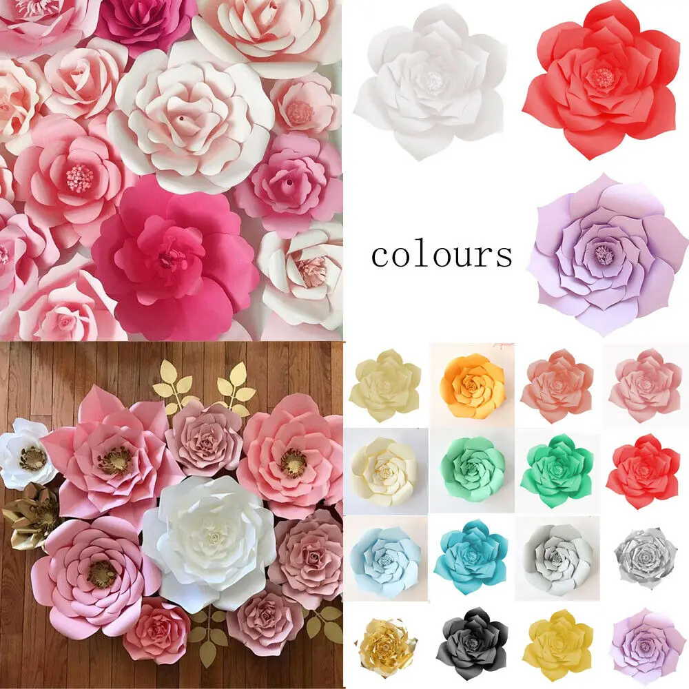 

DIY Paper Flower Backdrop Wall 30 cm Giant Rose Flowers Wedding Party Decor