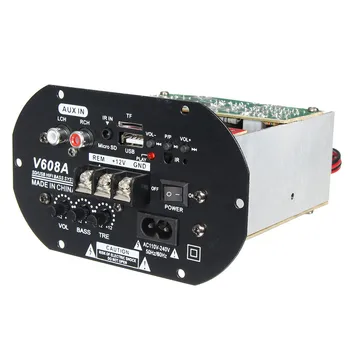

80W High Power Bass Car Subwoofer Hi-Fi Amplifier Board TF USB 12V/110V-220V Mini Amplifier Board
