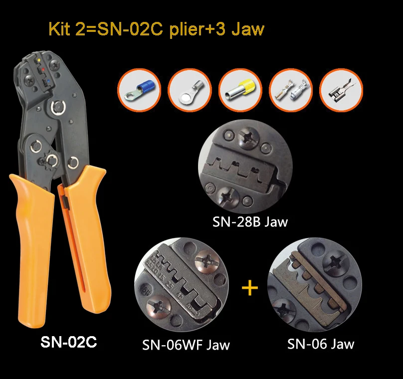 SN-02C SN-48B SN-06WF Мини Европейский прямой мульти челюсти терминал обжимной инструмент плоскогубцы 0,25-6mm2 ручные инструменты щипцы для обжима