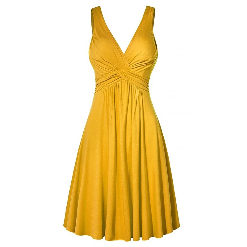 

Ladies Sling Backless Dress Plus Size Party Clubwear Solid Cocktail Swing Flared