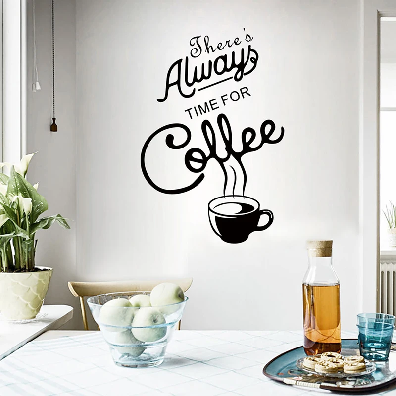 Single-piece Package Thereis Always Time For Coffee English Coffee Cup Cafe Kitchen Wall Sticker Home Decoration Accessories Single-piece Package Thereis Always Time For Coffee English Coffee Cup Cafe Kitchen Wall Sticker Home Decoration Accessories