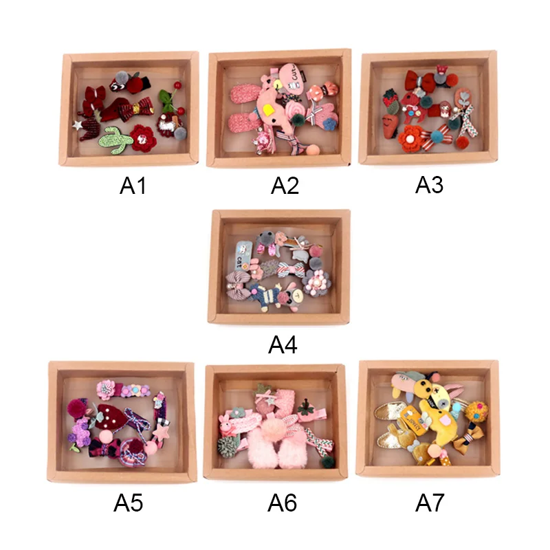 

10Pcs/Set Cartoon Baby Hair Accessories Baby Girl Hair Clips Newborn Cute Flower Crown Bow Barrettes Rabbit Deer Hairpins