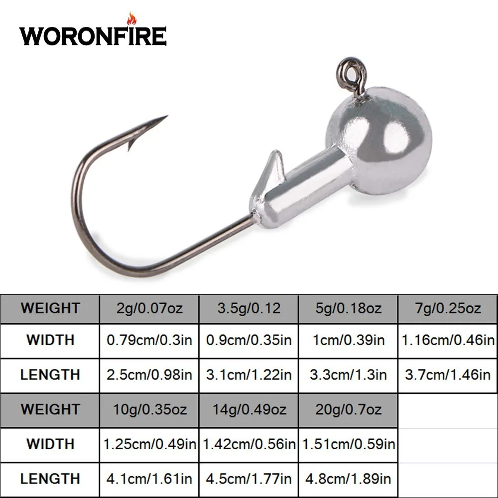 5 шт./лот круглая головка джиг для рыбалки 1 г 2 г 3 г 4 г 5 г 6 г 7 г 8 г 9 г 10 г 12 г 14 г 16 г 18 г 20 г 22 г колючая джиг крюк мягкий крючок приманки