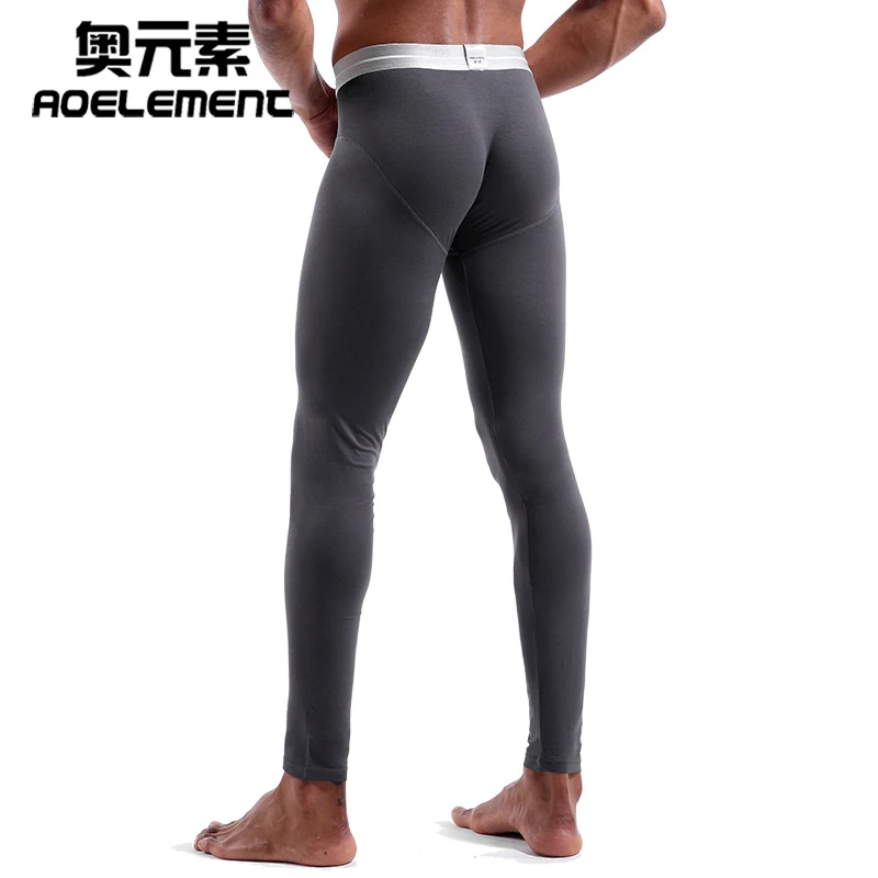 Men's autumnal trousers single thin underpants Modelle line pants warm long john men thermal mens bottoms