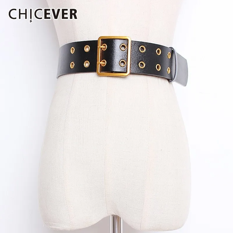 CHICEVER otoño 2018 cinturones de cuero para mujeres Botón de cintura alta negro mujer cinturones accesorios de coreana marea 2018 - AliExpress la ropa