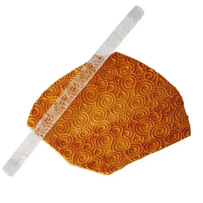 

DIY Fondant Transparent Acrylic Carved Rolling Pin Size Round Mini Non-stick Rolling Pin Household Cake Baking Decoration Tool