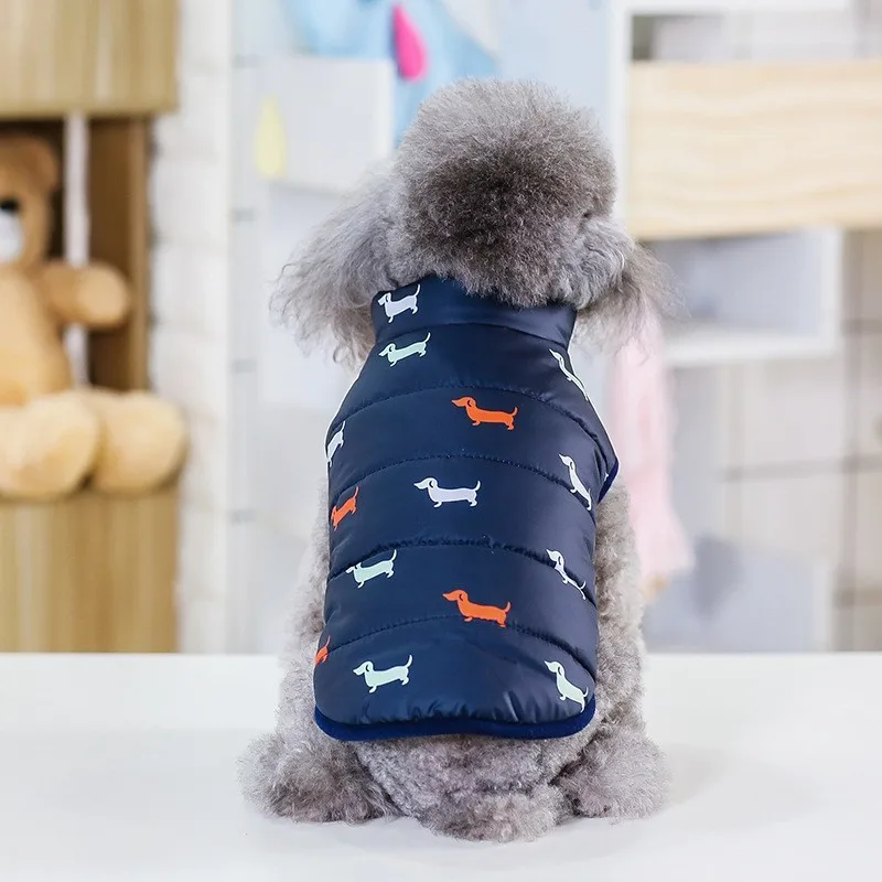 

Dog-clothes Dashchund Print Warm Dog Coat Winter Pet Clothing Small Dog Jacket Outfit Puppy Clothes Free Shipping HB