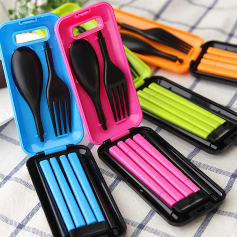 

1 set Portable Dinnerware Set Plastic Tableware Set Non-Slip Reusable Dinnerware Value Pack Gift Cutlery for Travel Camping Work