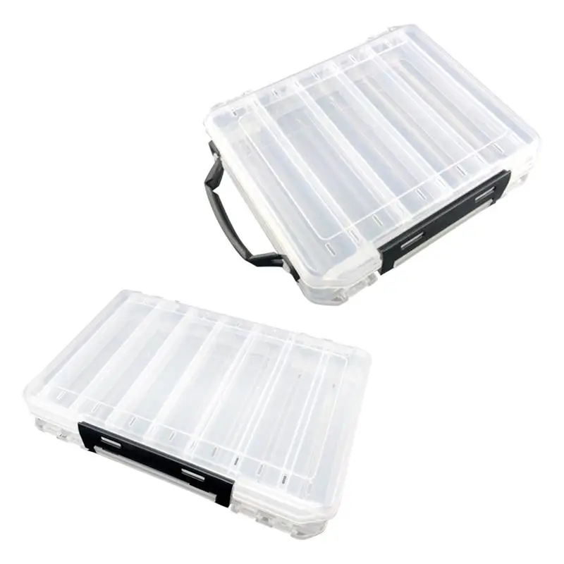 Portable Double Layer Bait Box With Handle Fishing Tackle Storage Case