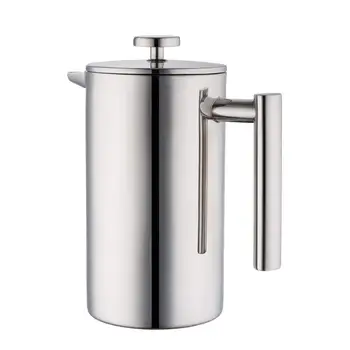 

CSS Stainless Steel French Press Coffee Maker | Double Walled Insulated Coffee & Tea Brewer Pot & Maker | Keeps Brewed Coffee