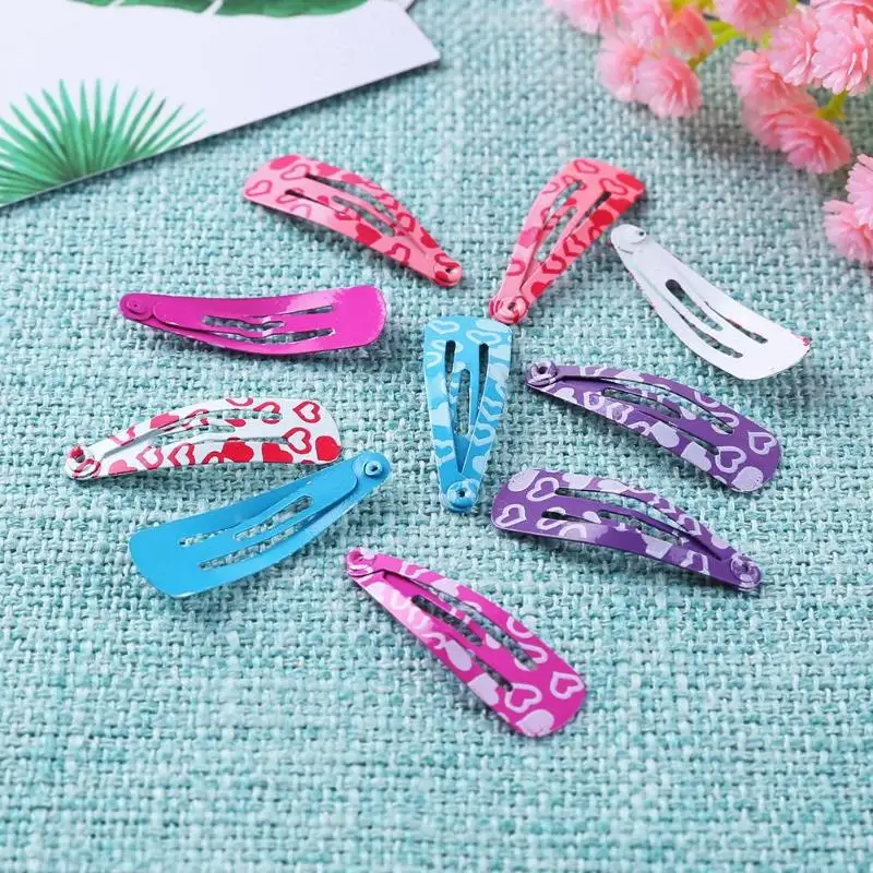 5 Pairs Floral Print Alloy Hairpins For Baby Girls Cute Sweet Hair Clip Children Hair Pins Accessories Birthday Gifts