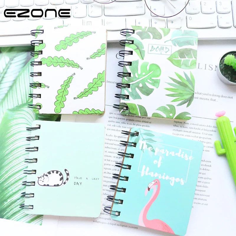 

EZONE Coli Notebook For Studnts Notes Planner Agenda Kawaii Fruit/Rabbit Flamingo Printed Spiral Notepad Traveler Diary Supply